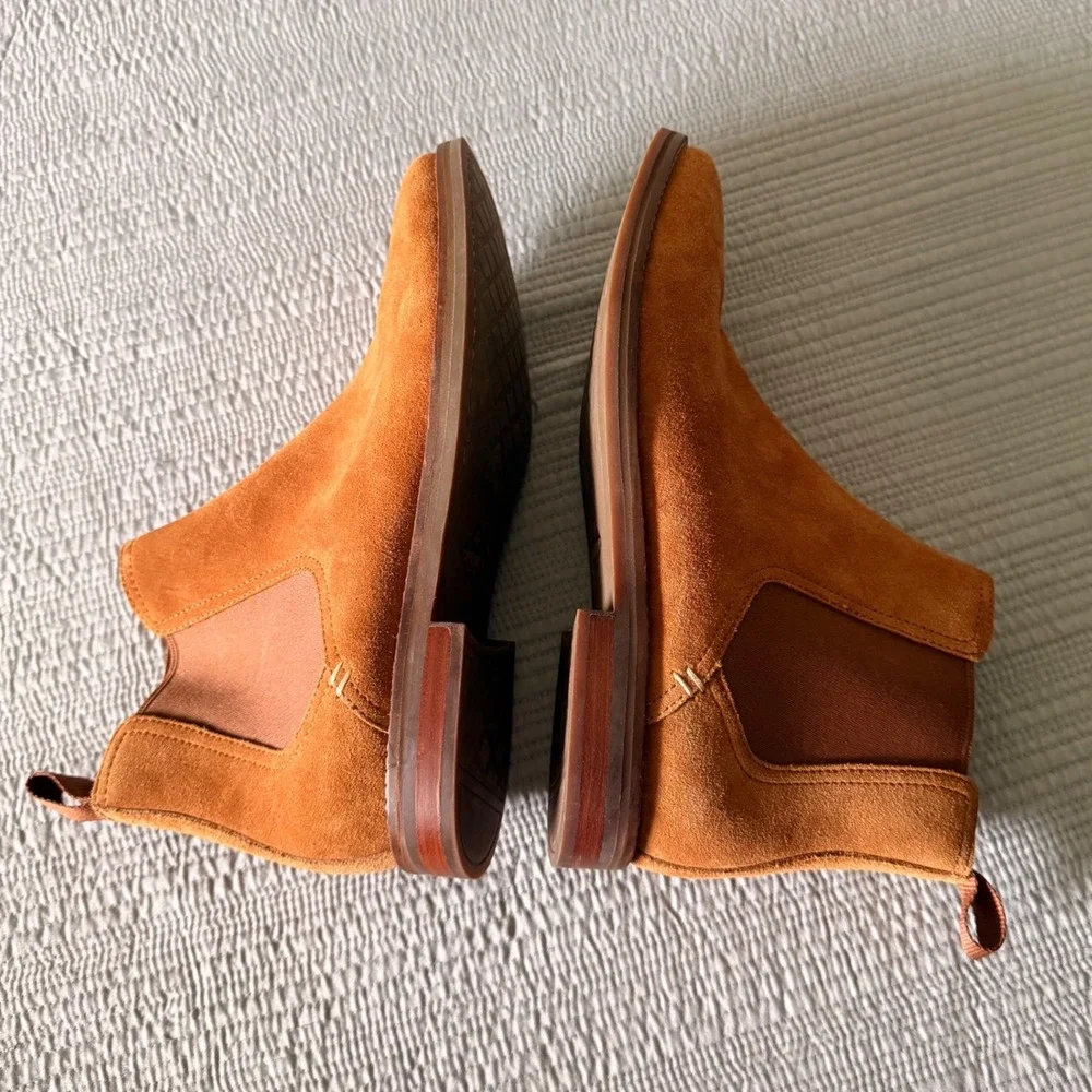 NEW Sperry Mens Gold Cup Exeter Chelsea Boots Tan Suede Size 9.5 W
